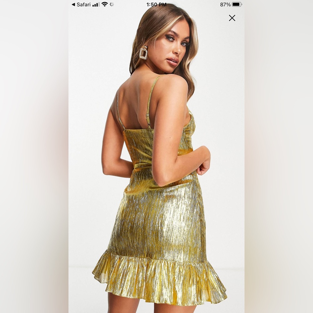 NWT, Collective The Label from ASOS, gold mini dress - Picture 4 of 6